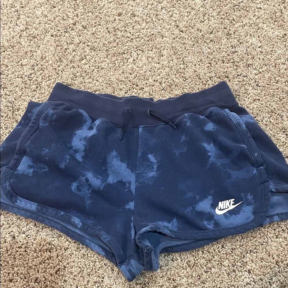 Nike Women's Athletic Blue Patterned Shorts